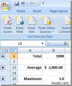 Excel 워크시트에서 행 및 열 그룹화하는 방법