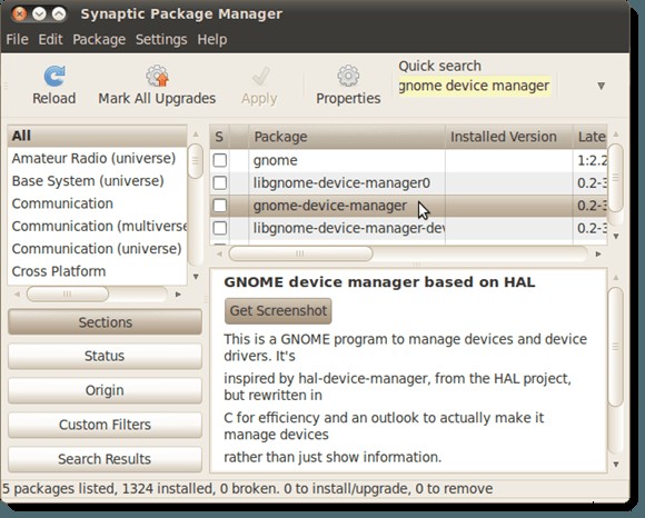 Ubuntu 10.04에서 GNOME Device Manager로 하드웨어 정보 쉽게 확인하는 방법