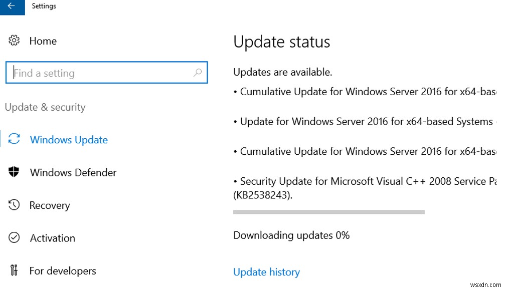 Windows Server 2016·Windows 10에서 Windows Update가 0%에서 멈추는 문제 해결 방법