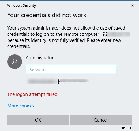 해결 방법: Windows에서 저장된 RDP 자격 증명이 작동하지 않을 때