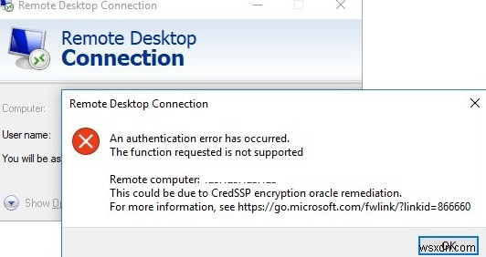 RDP 인증 오류 해결 가이드: CredSSP 암호화 오라클 수정(CredSSP Encryption Oracle Remediation)
