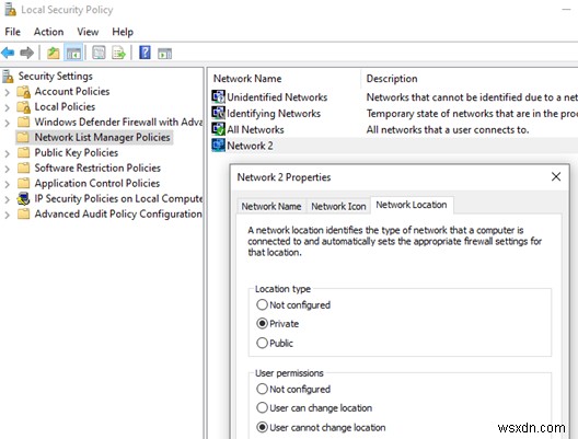 Windows 10/Windows Server 2016에서 네트워크 위치를 공용에서 개인으로 변경하는 방법