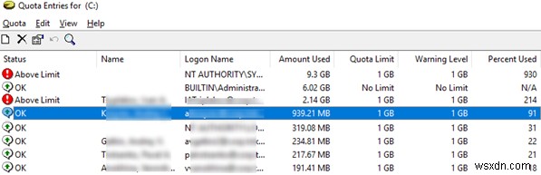 Windows에서 사용자 디스크 할당량(NTFS 쿼터) 활성화 및 구성하는 방법