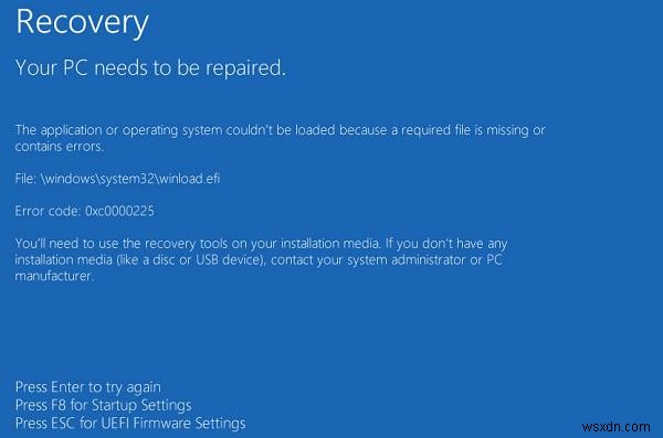 Windows 10  Winload.efi가 없거나 손상되었습니다  부팅 오류 완벽 해결 가이드