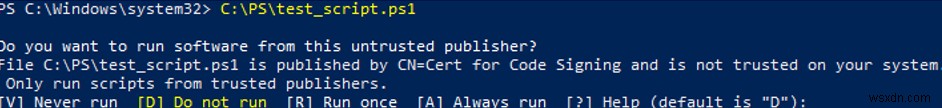 코드 서명 인증서로 PowerShell 스크립트(PS1)에 디지털 서명하는 방법