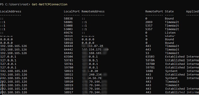 PowerShell Get-NetTCPConnection으로 Windows 활성 TCP/IP 연결과 열린 포트 확인하기