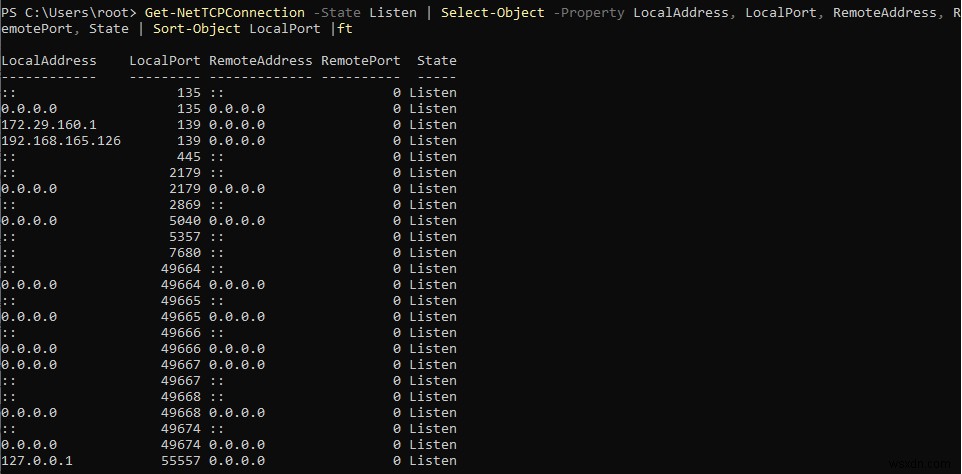 PowerShell Get-NetTCPConnection으로 Windows 활성 TCP/IP 연결과 열린 포트 확인하기