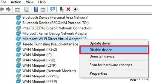 Windows에서 Microsoft Wi-Fi Direct 가상 어댑터 비활성화 및 제거하는 방법