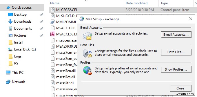 Windows 10 제어판에서 메일(Mail) 앱이 사라졌을 때 복구하는 방법
