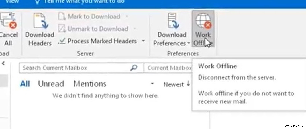 Outlook 2016/2013이 항상 오프라인 모드로 시작되는 문제 해결 방법