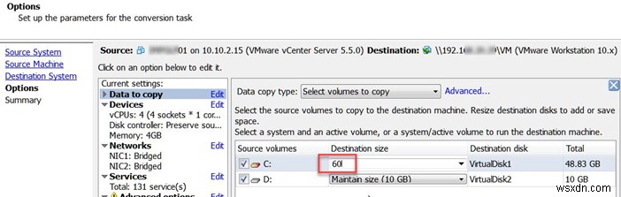 VMware ESXi에서 VMDK 가상 디스크 크기 줄이는 방법