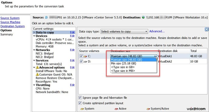 VMware ESXi에서 VMDK 가상 디스크 크기 줄이는 방법