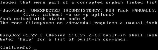 Ubuntu/Mint/Kali 부팅 시 BusyBox initramfs 프롬프트 문제 해결 방법