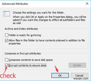 Windows 10 데이터 보호를 위해 내용 암호화 옵션이 회색으로 비활성화될 때 해결 방법