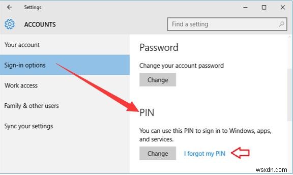 Windows 10 PIN 비밀번호 재설정 및 제거하는 방법