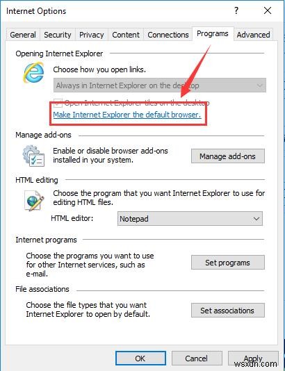 Windows 10에서 Microsoft Edge 비활성화하고 Internet Explorer를 기본 브라우저로 설정하는 방법