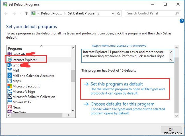 Windows 10에서 Microsoft Edge 비활성화하고 Internet Explorer를 기본 브라우저로 설정하는 방법