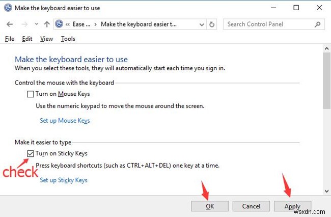 Windows 10에서 고정 키(Sticky Keys) 켜고 끄는 3가지 방법
