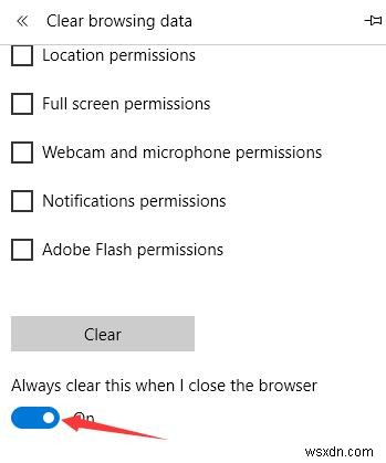 Microsoft Edge에서 인터넷 기록, 캐시, 쿠키, 데이터 삭제하는 방법