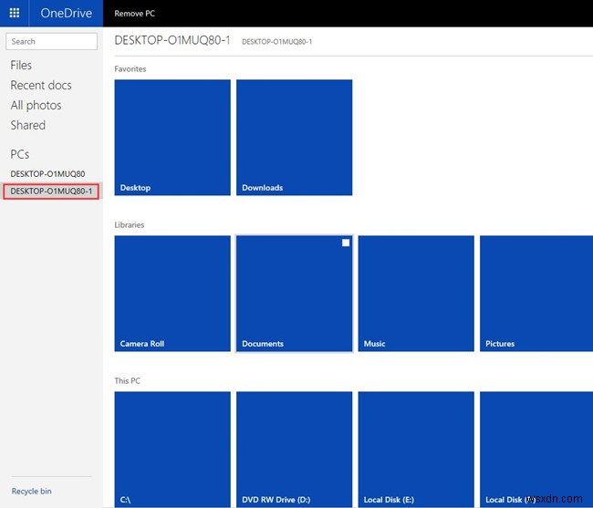 OneDrive로 다른 PC의 파일에 접속하고 전송하는 방법