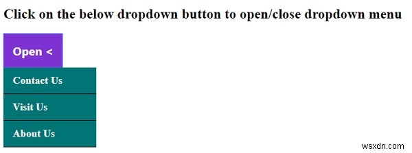 CSS와 JavaScript로 클릭 시 열리고 닫히는 드롭다운 메뉴 만들기