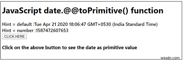 JavaScript date.@@toPrimitive() 함수 – Date 객체를 원시 값으로 변환하는 방법