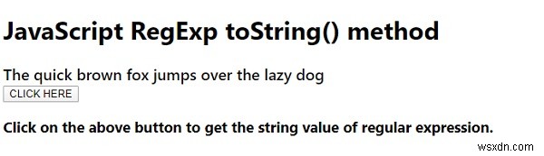JavaScript RegExp toString() 메서드 – 정규식을 문자열로 변환하기