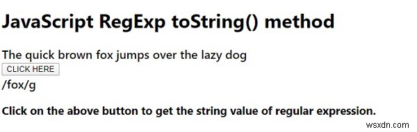 JavaScript RegExp toString() 메서드 – 정규식을 문자열로 변환하기
