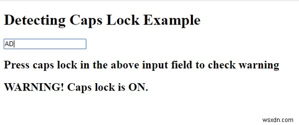 JavaScript로 입력 필드의 Caps Lock 켜짐 여부 감지하는 방법