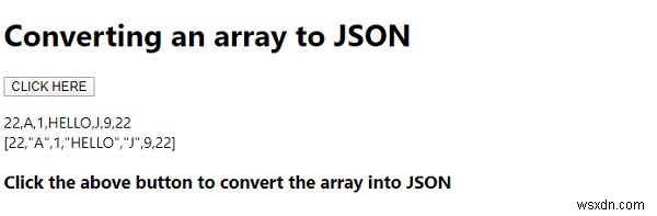 JavaScript에서 배열을 JSON으로 변환하는 방법