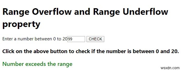 JavaScript rangeOverflow와 rangeUnderflow 속성으로 입력값 범위 검증하기