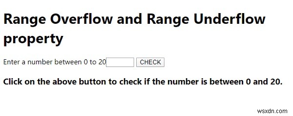 JavaScript rangeOverflow와 rangeUnderflow 속성으로 입력값 범위 검증하기