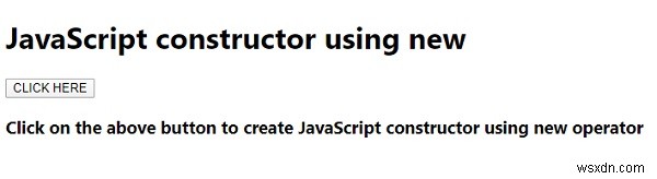 new 연산자를 사용하여 JavaScript 생성자 객체 만들기