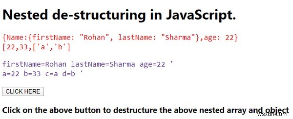 JavaScript에서 중첩 구조 분해 할당(Nested Destructuring) 사용법