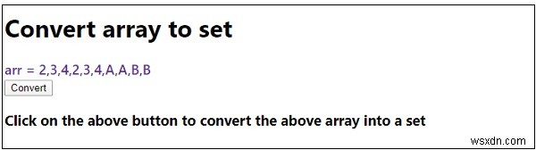JavaScript에서 배열을 Set(집합)으로 변환하는 방법
