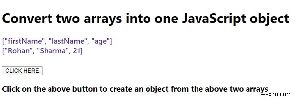 두 개의 배열을 하나의 JavaScript 객체로 변환하는 방법