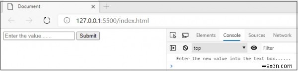 JavaScript로 입력 필드에 포커스를 유지하면서 콘솔에 메시지 표시하기