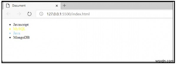 순수 JavaScript로 각 li 요소에 서로 다른 클래스 추가하는 방법