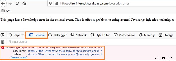 Selenium에서 JavaScript 오류 캡처하는 방법