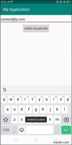 Android에서 EditText 입력값이 이메일 주소인지 확인하는 방법