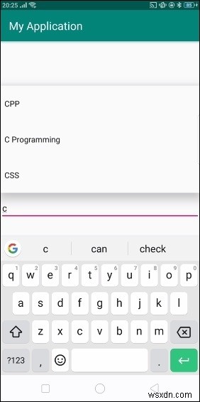 안드로이드 AutoCompleteTextView에 어댑터를 설정하는 방법