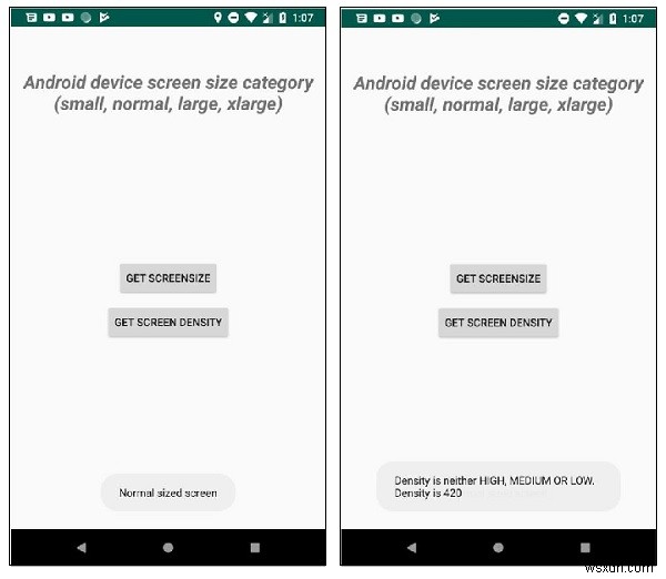 프로그래밍으로 Android 기기 화면 크기 범주(small, normal, large, xlarge) 확인하는 방법