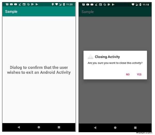 Android 액티비티 종료 시 확인 다이얼로그 표시하는 방법