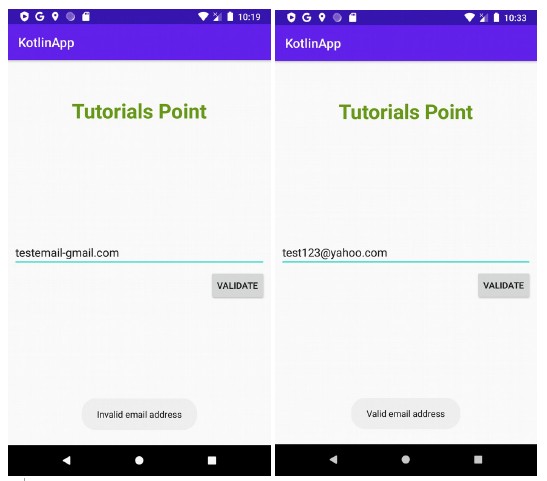 Kotlin으로 Android 앱에서 이메일 주소 유효성 검사하기