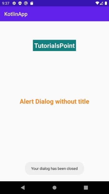 Kotlin으로 Android에서 제목 없는 AlertDialog 만드는 방법
