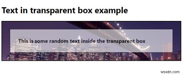 CSS3 opacity 속성으로 투명한 상자 안에 텍스트 넣기