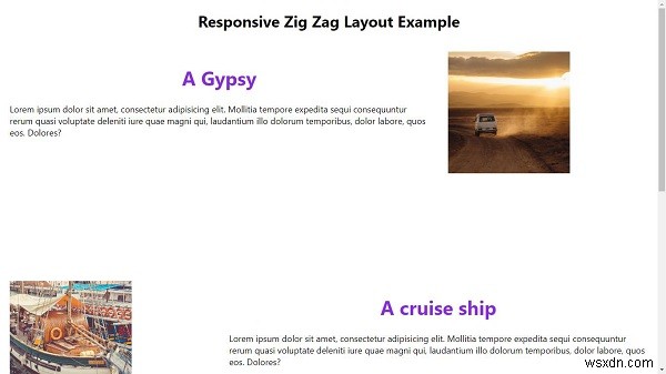 CSS만으로 반응형 지그재그(Zig-Zag) 레이아웃 만드는 방법