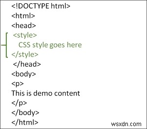 HTML에서 내부 CSS(스타일시트)를 사용하는 방법