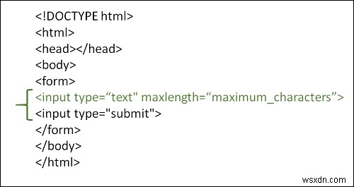 HTML 폼 입력 텍스트 필드에서 허용되는 문자 수를 제한하는 방법