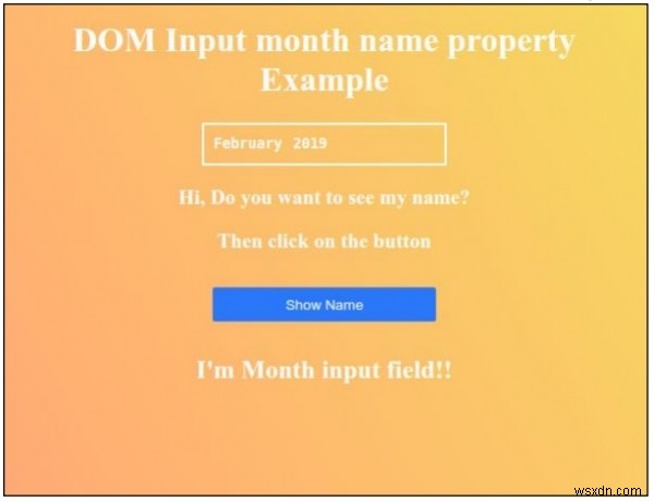 HTML DOM Input Month name 속성 – 개념 정리와 실전 예제
